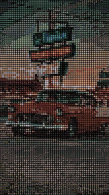 Emoji mosaic created from a vintage photo